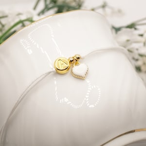Pulsera con letra, pulsera corazón, pulsera personalizada, inicial, pulsera con nombre, letra deseada, pulsera de la amistad, macramé
