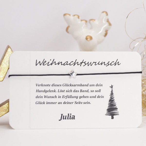 Weihnachtsgeschenk Armband, Geschenk zu Weihnachten, Wichtelgeschenk, Weihnachtskarte, Adventskalender, Nikolaus, Wunscharmband