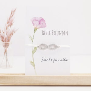 Bracelet coeur, bracelet d'amitié avec carte, bracelet pour meilleure amie, bracelet infini, signe infini