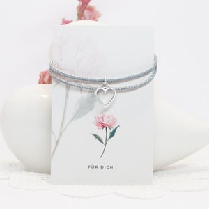 Herz Armband, Freundschaftsarmband mit Karte, Armband für beste Freundin, Geschenk Schwester, Armband für Mutter