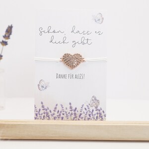 Herz Armband, Freundschaftsarmband mit Karte, Armband für beste Freundin, Geschenk Herzensfreundin, Schön dass es dich gibt Armband