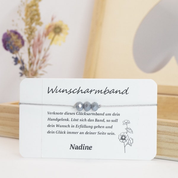 Wunscherfüller Armband, Wunscharmband personalisiert, Glücksarmband, Perlenarmband, Makramee Wunscharmband