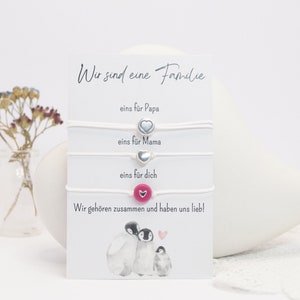Familien Armband, Armband Mutter, Vater Kind, Familien Geschenk, Glücksbringer, Karte Familien Set Armband