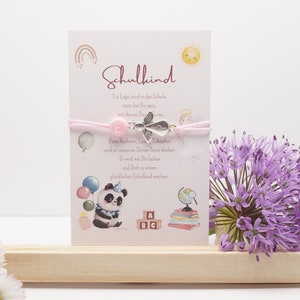 Schulkind Armband, Einschulung Mädchen, Schultüte Mädchen, Schulanfang Geschenk, Einschulung Glücksbringer, Karte Schulkind Armband