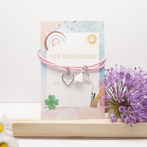 Schulkind Armband, Einschulung Mädchen, Schultüte Mädchen, Schulanfang Geschenk, Einschulung Glücksbringer, Karte Schulkind Armband