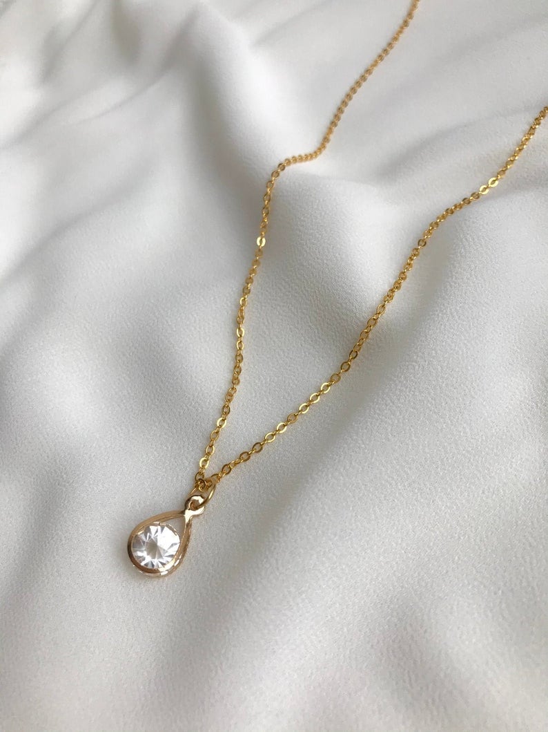 gold stone Necklace with pendant