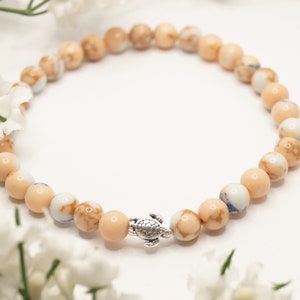 Pulsera tortuga plata con letra, pulsera perla tortuga marina, pulsera amistad, regalo mejor amiga, pulsera para niño