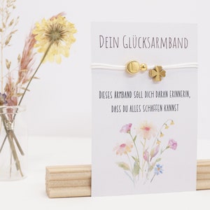Pulseira trevo com letra, pulseira da sorte, amuleto da sorte, presente de aniversário, ideia de presente para melhor amigo, comprimento ajustável