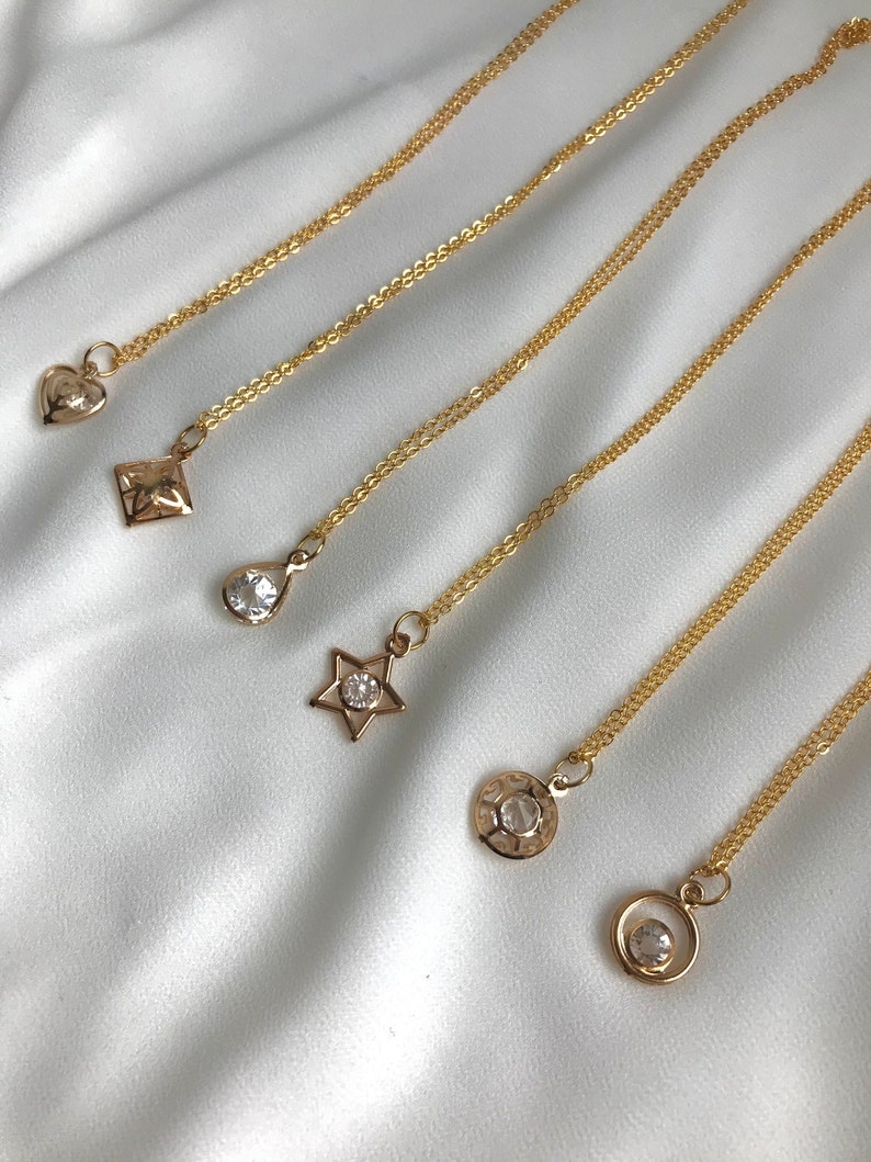 gold stone Necklace with pendant