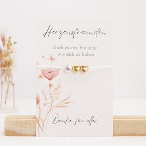 Herz Armband, Freundschaftsarmband mit Karte, Armband für beste Freundin, Geschenk Herzensfreundin