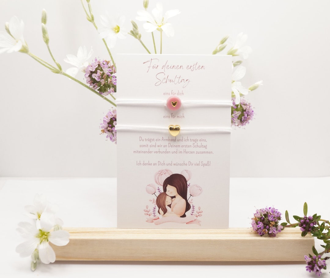 Einschulungsgeschenk Mädchen - Einhorn Halskette Mit Glückwunschkarte