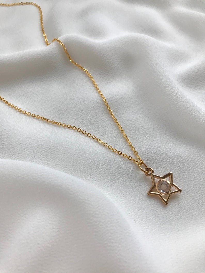 gold stone Necklace with pendant