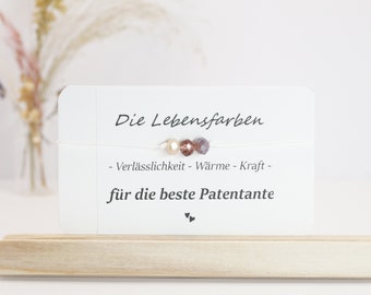 Armband für beste Patentante, Geschenk für Patentante, Lieblingspatentante, Glücksbringer Patentante, Glücksarmband beste Patentante