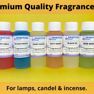 Huiles parfumées de qualité supérieure pour lampe à parfum, fabrication d'encens et de bougies.