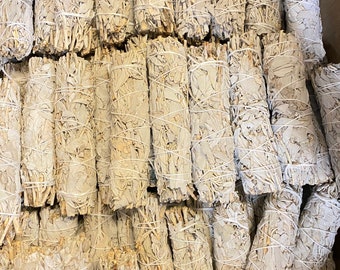 California White Sage Smudge Stick size 6&quot; long. Wholesale Bulk White Sage for National & International.