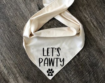 Let's Pawty dog bandana, Girl dog birthday bandana, Boy dog birthday bandana, dog birthday gift, dog party bandana