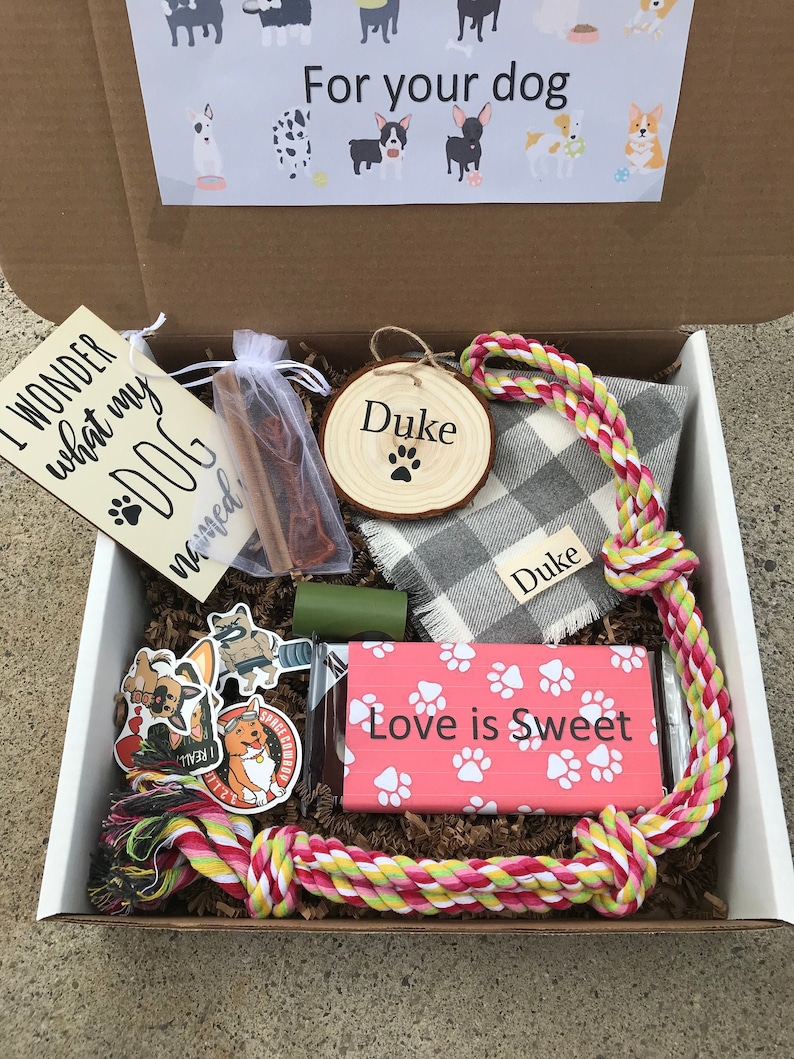 Dog gift boxes Gift for dog Happy birthday box for dog Dog Etsy