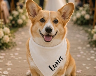 Wedding Outfit For Dogs, Pet wedding, Wedding Photo Prop, Pet Scarf, Personalized Wedding Dog Bandana, Wedding Announcement Dog Bandana