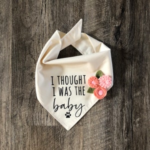 Ich dachte, ich wäre das Baby-Hundehalstuch mit Blumen, Gender Reveal Hundehalstuch, Baby-Ankündigungs-Hundehalstuch, Krawatte auf Hundehalstuch
