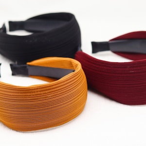 Wide Headband Satin Hairband Black/Red/Yellow Hair Elastic Band Headband Hair Band Head Wrap
