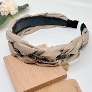 Rhinestone Plait Headband: Bohemian Twist Braid Hairband