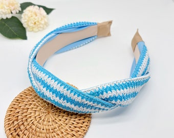 Geflochtenes Stroh Twist Stirnband: Boho Sommer Haarschmuck