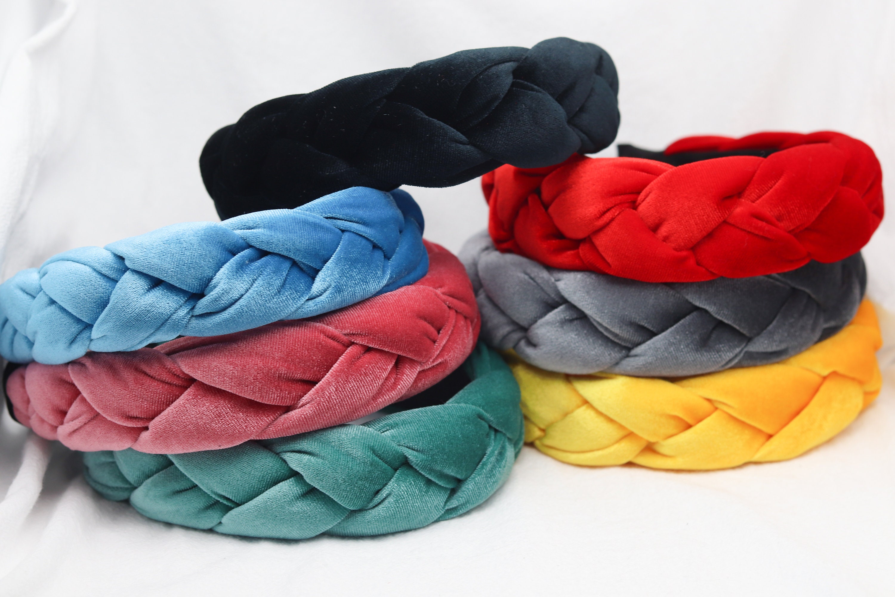 Damen Stirnband Aus Samt, Grün, Breit & Gerafft – Stylischer Haarreif Von Glamour Girlz