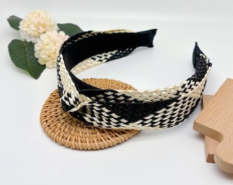 Straw Weaved Headband: Boho Twist Braid Hairband