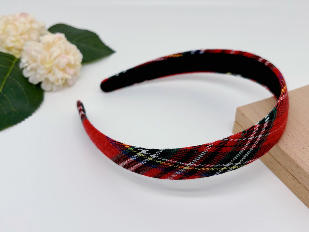 New ✨ Luxe Red Tartan Plaid Classic Prep Holiday Boutique Statement Headband ? 115516.Rockin--Around-Red-  main image 3