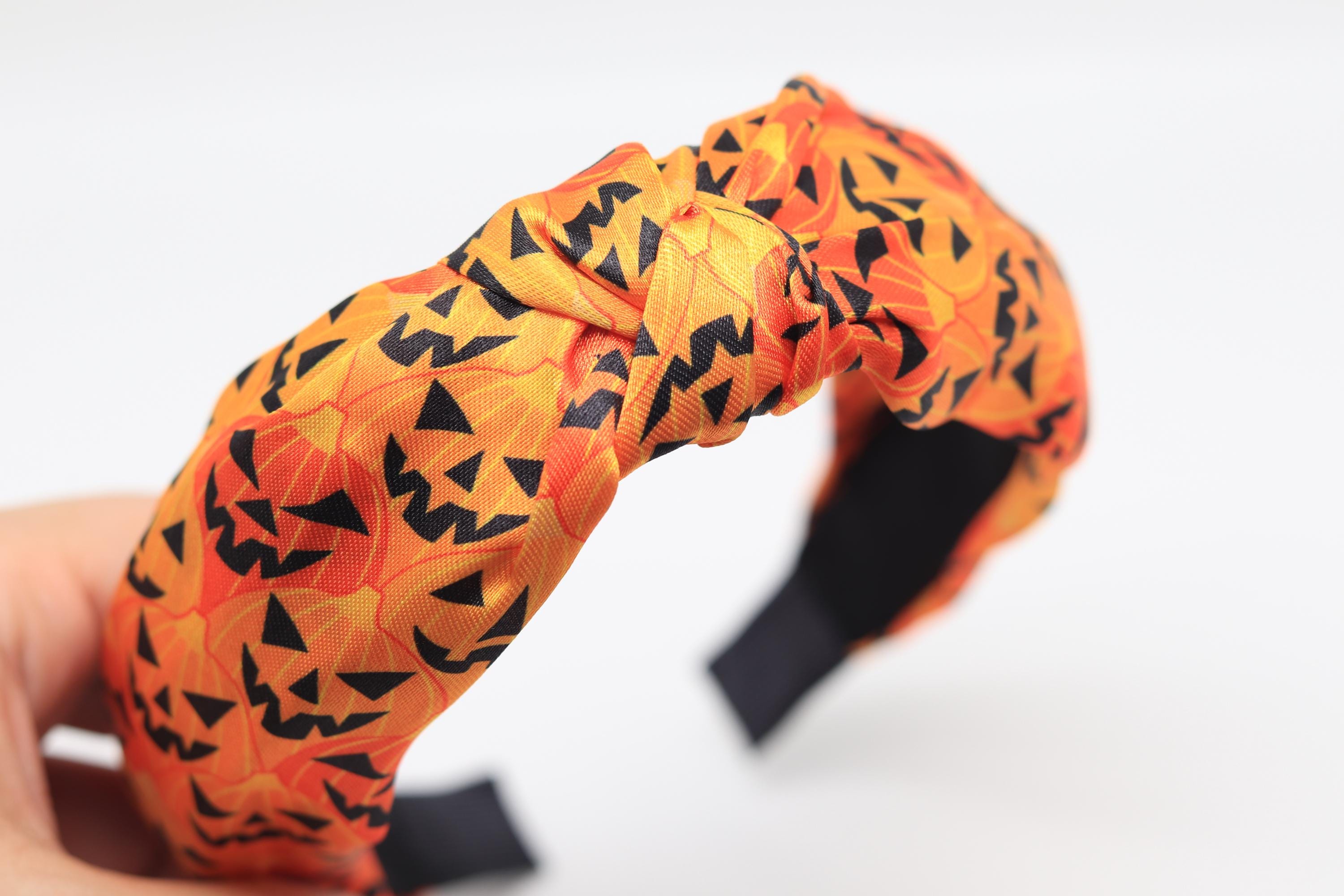 Cerchietto Per Capelli Con Strass Di Halloween - Decorazioni Zucca E Fantasma, Fascia Larga Nera Per Donna, Accessorio Festa E Trucco
