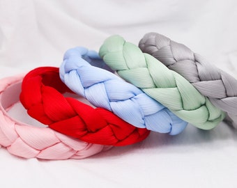 Serre-tête tressé en satin : serre-tête tressé tissé torsadé