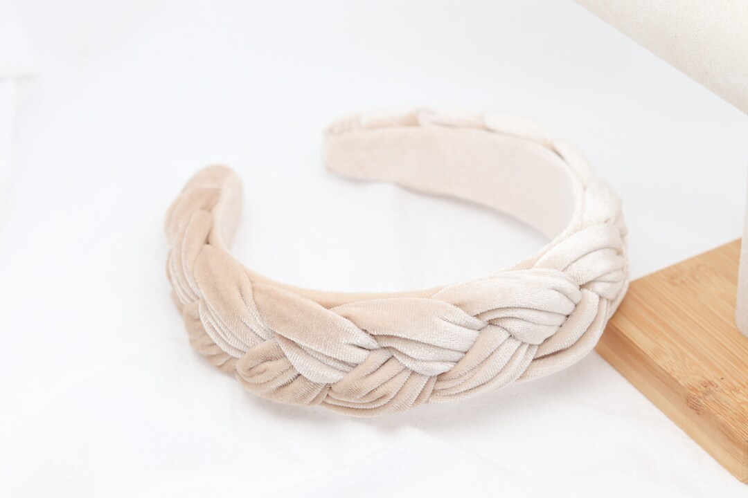 Ivory Braid Ivory Velvet Braid Headband: Chunky Woven Alice Band - Etsy