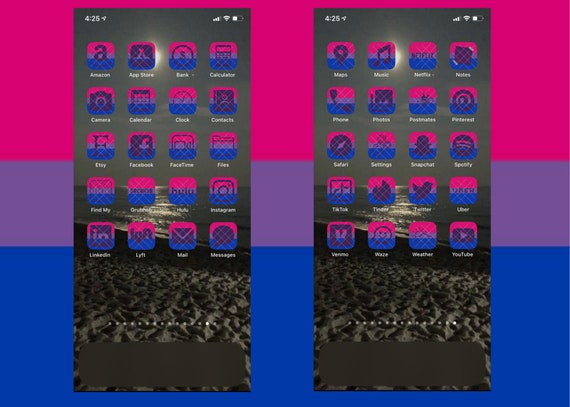 Bisexual Flag App Icon Covers Ios 14 Lgbtq Pride Bi Etsy