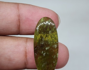 Oval Vesonite Cabochon, AAA Quality Gemstone (32 X 13 X 2mm)