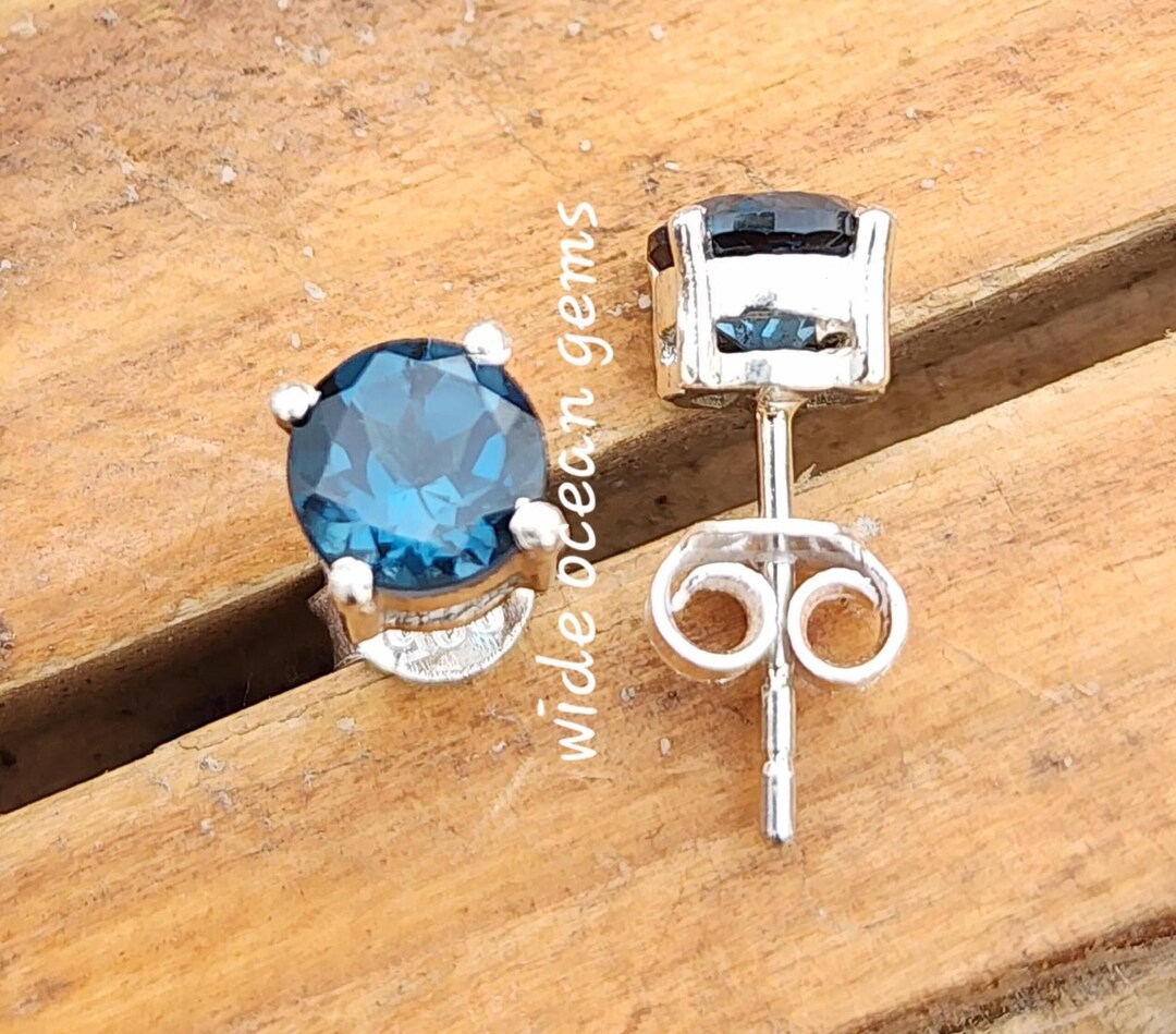 Stunning Double Oval Blue Topaz and Pink Sapphire Earrings at
