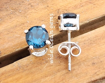 Orecchini Fiore Sissi In Oro Rosso Con Topazi Blu London E Diamanti Ct - Foto 7