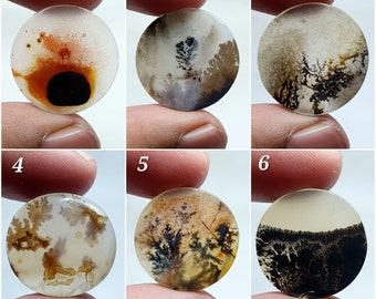 Shazar Scenic Dendrite Agate Cabochon  Dendritic Agate Cabochon. Natural Shazar Dendrite Gemstone