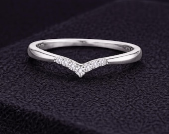 Anello A Forma Di V Baguette E Chevron Rotondo Da 6,3 Mm - Foto 7