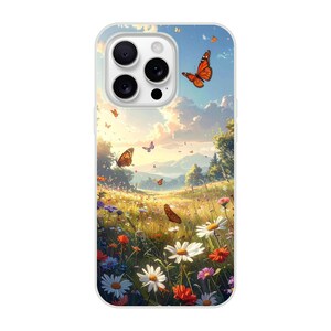 Butterfly Meadow Cottagecore iPhone Case – Pastel Floral Nature Aesthetic | Vintage Summer Vibe