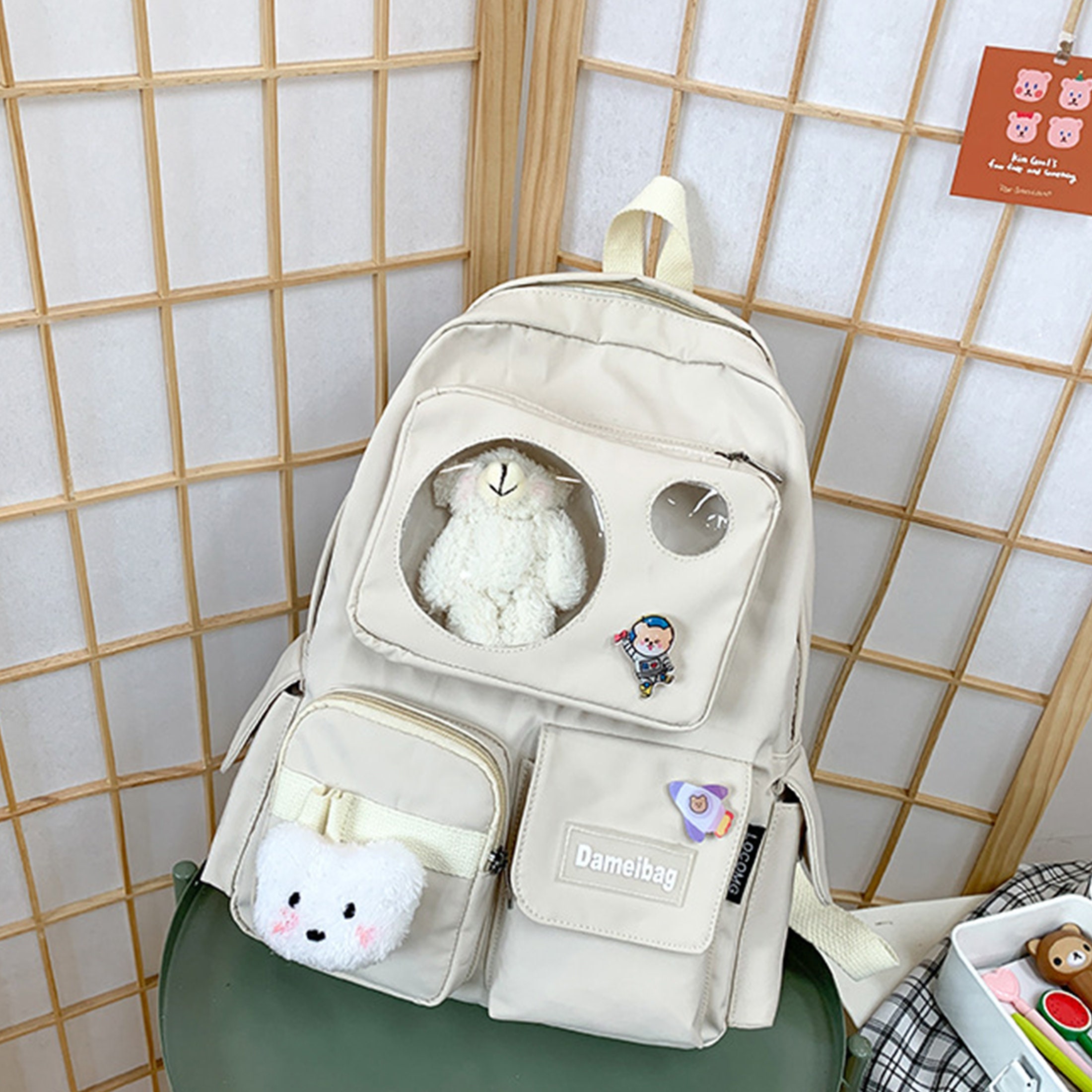 Cute Bear Backpack School Backpack Laptop Backpack Student - Etsy Australia