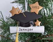 Graduation Cap Scroll Personalised Decoration Hanging Xmas Tree Ornament Celebration Gift for New Graduate