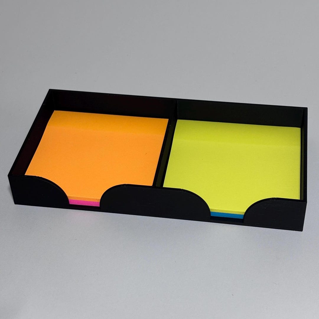 Dual Post-it Note Sticky Note Holder Box Desk Stationery Organizer 2cm ...