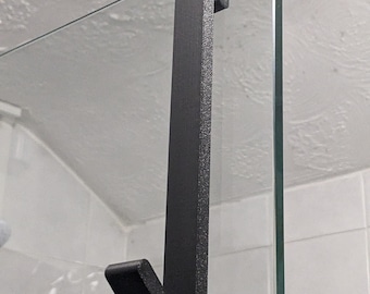 Mampara de ducha de cristal extra larga de 20 cm y 8 mm, gancho resistente para colgar toallas de baño de gran alcance.