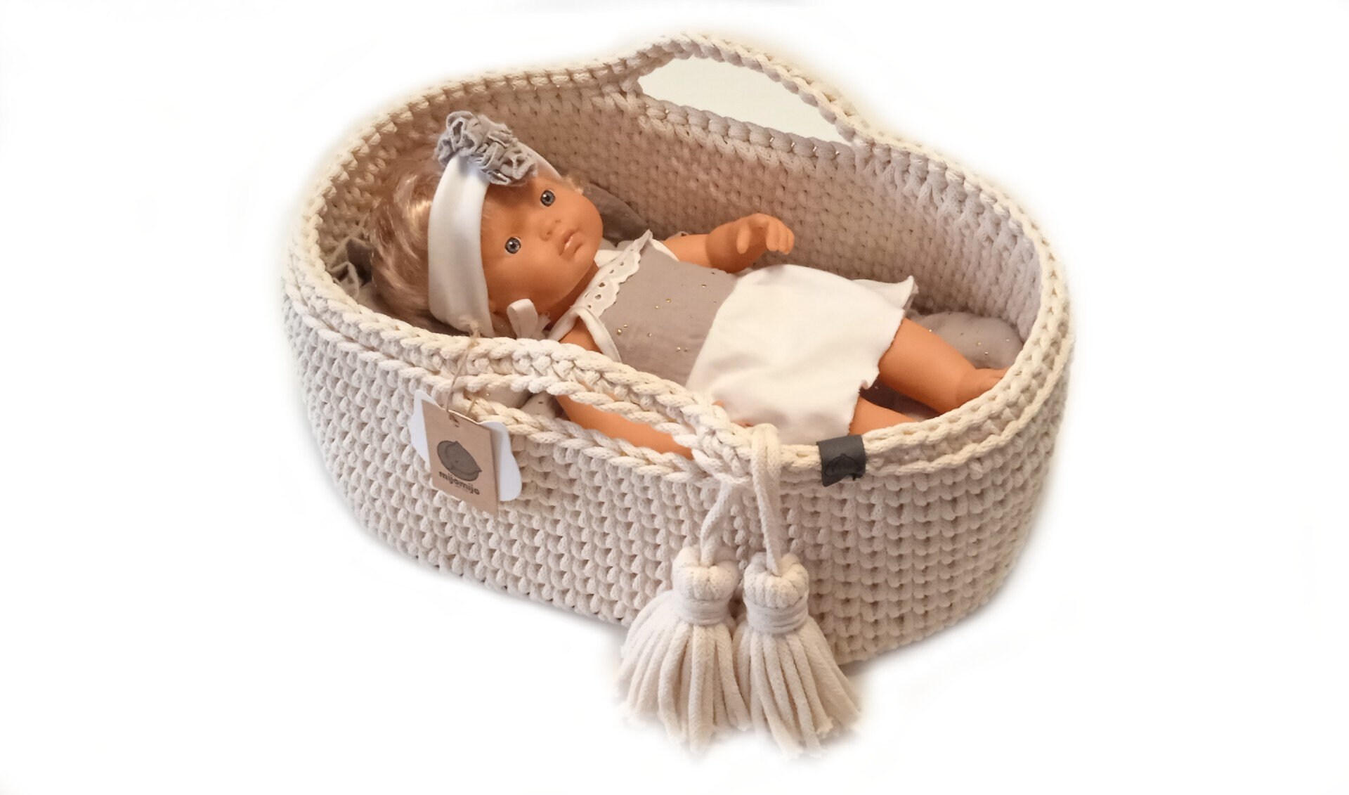 Toys & Games Ecru Baby doll Moses basket bed Minikane 34 cm
