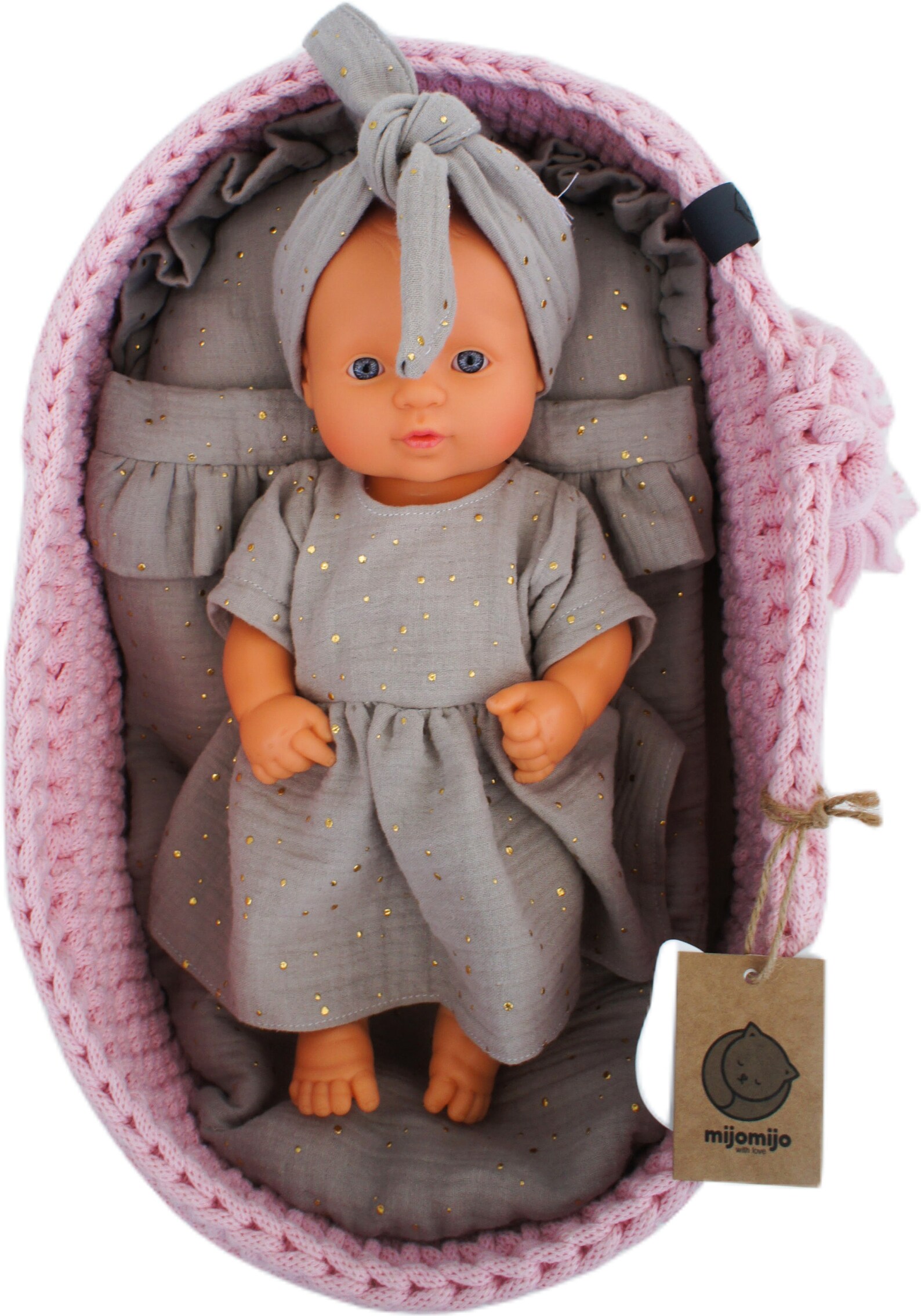 Powder pink baby doll Moses basket bed Minikane 34 Etsy