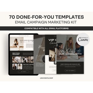 Modèle d&#39;e-mail modifiable sur Canva | Fait pour vous Marketing par e-mail | Modèle de lettre d&#39;information | Modèles de coaching | MailChimp, Flodesk, MailerLite