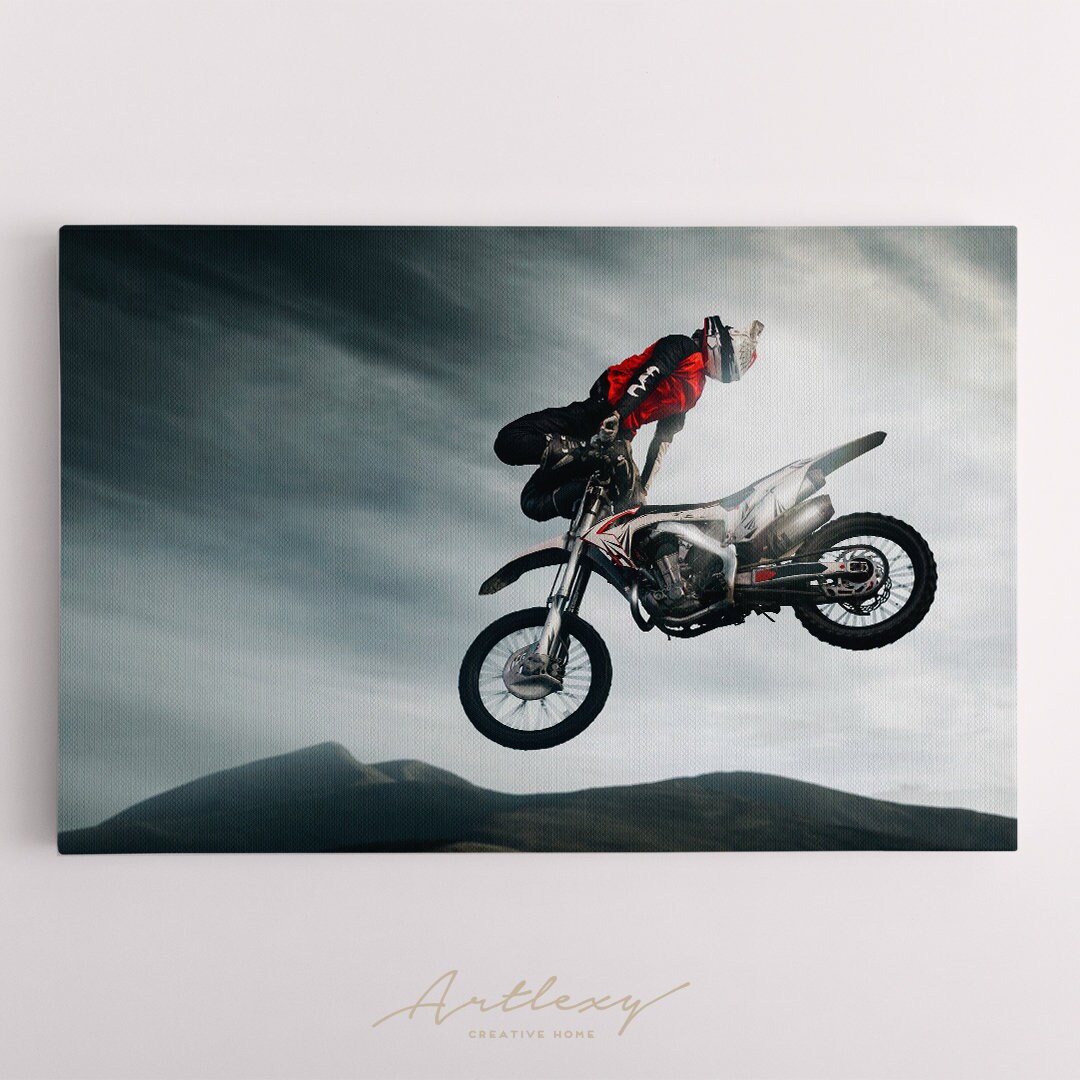 Motocross Canvas Print Extreme Sport Ready to Hang Wall Art Etsy