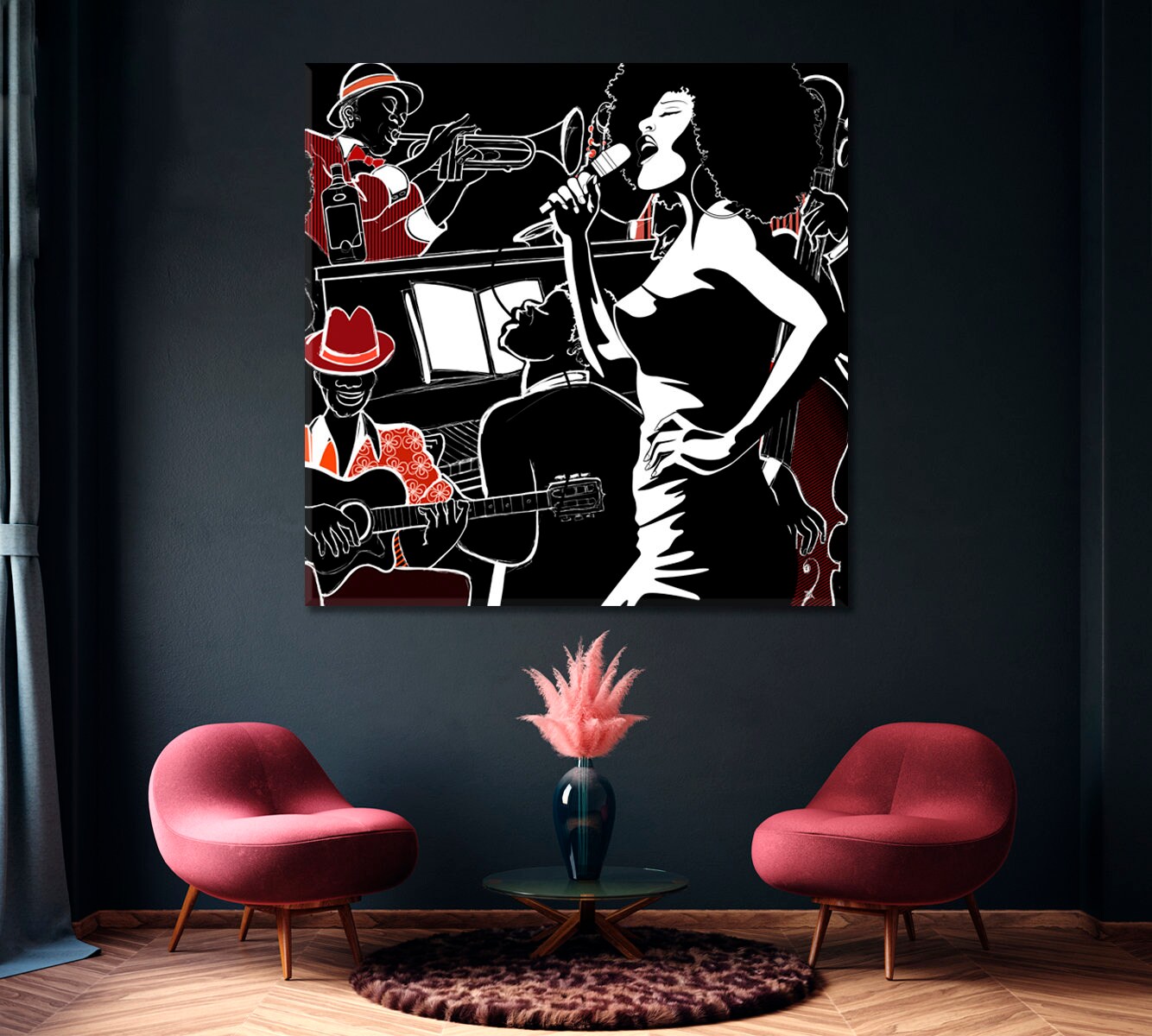 Jazz Band Modern Canvas Print Wall Art Decor Etsy