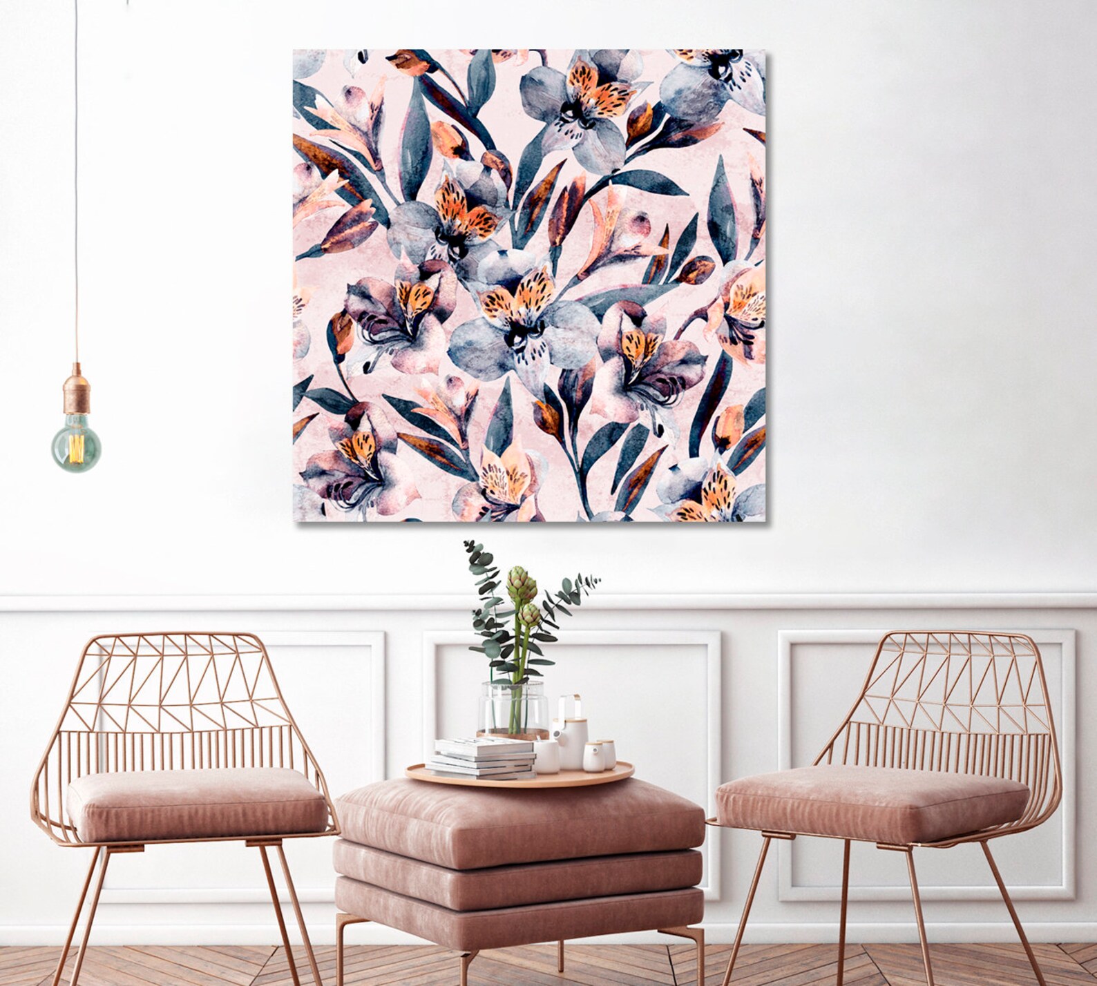 Flowers Wall Art Canvas Flowers Contemporary Artwork Etsy