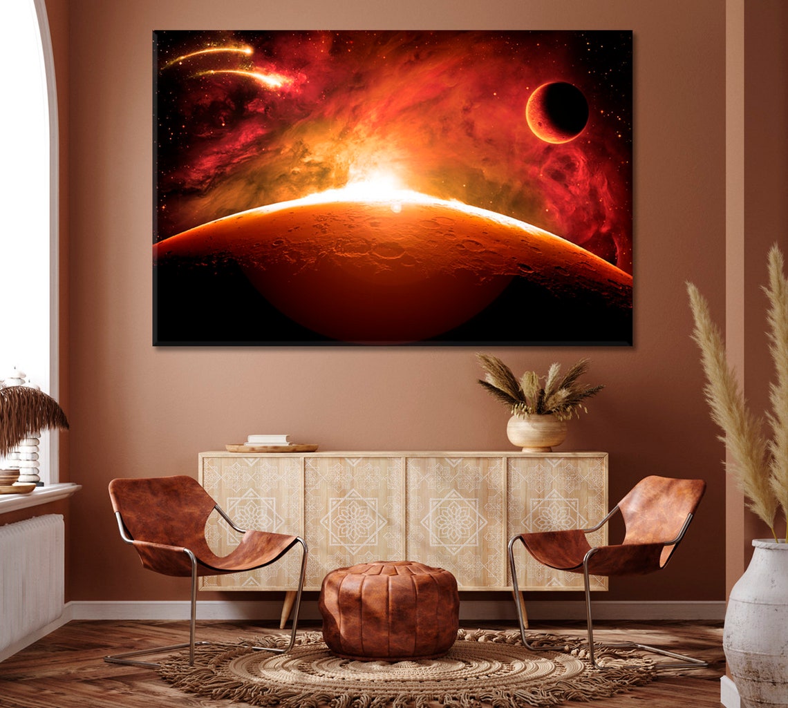 Mars Canvas Print Mars Wall Art Canvas Etsy